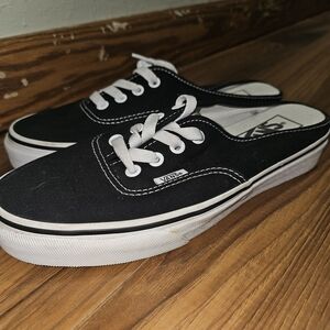Vans Black and White Canvas Sneakers